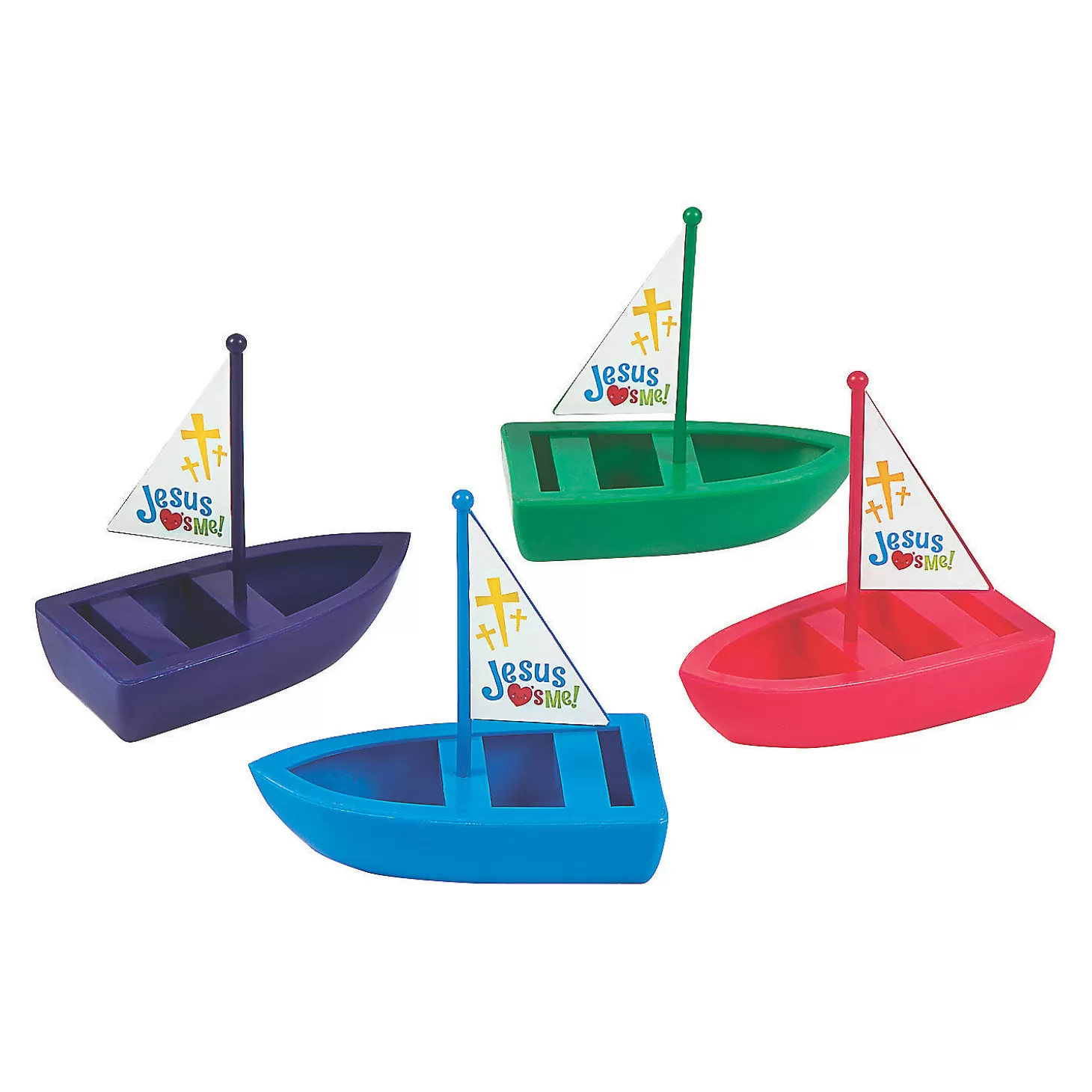 Hot Jesus Loves Me Toy Boats - 12 Pc. Water Toys