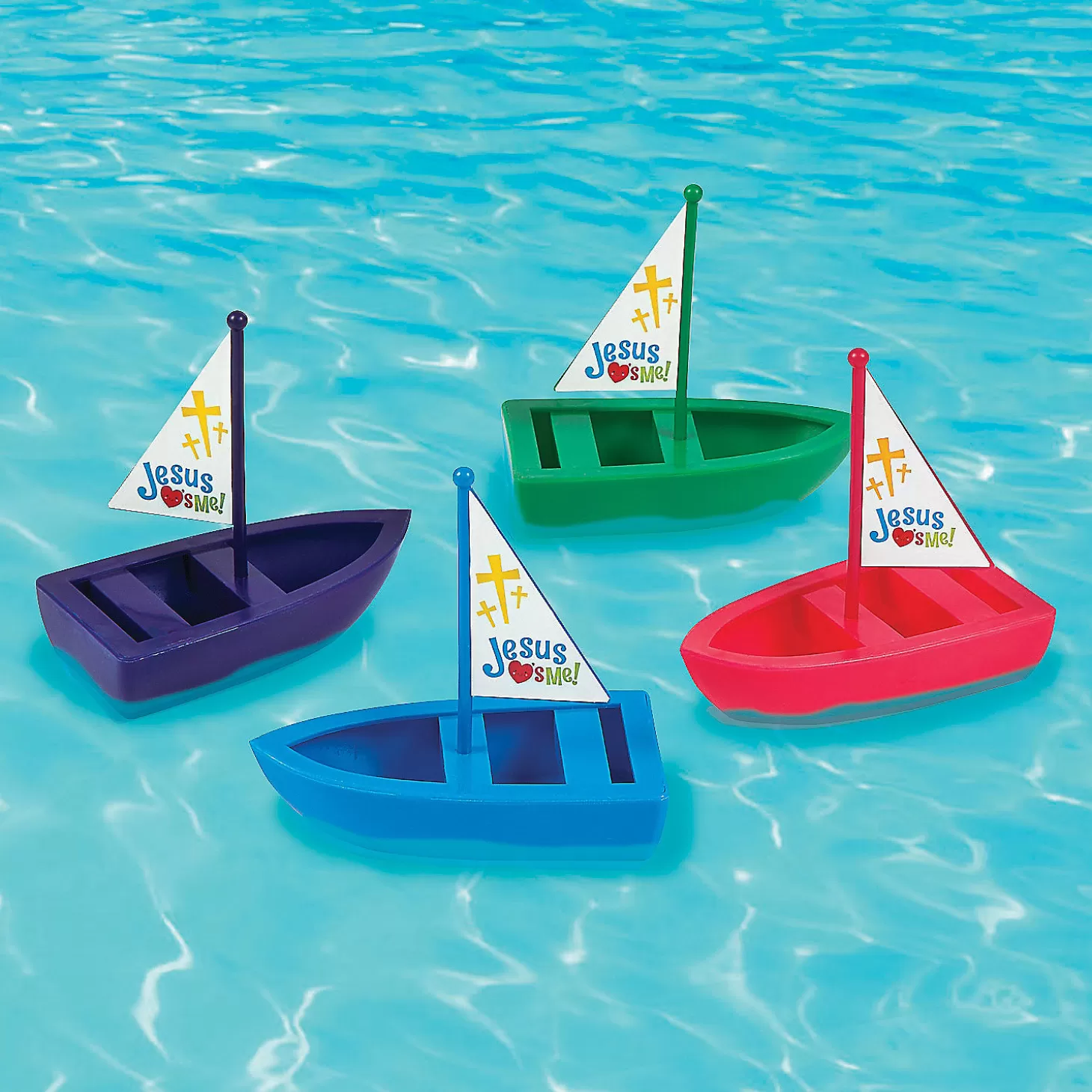 Hot Jesus Loves Me Toy Boats - 12 Pc. Water Toys