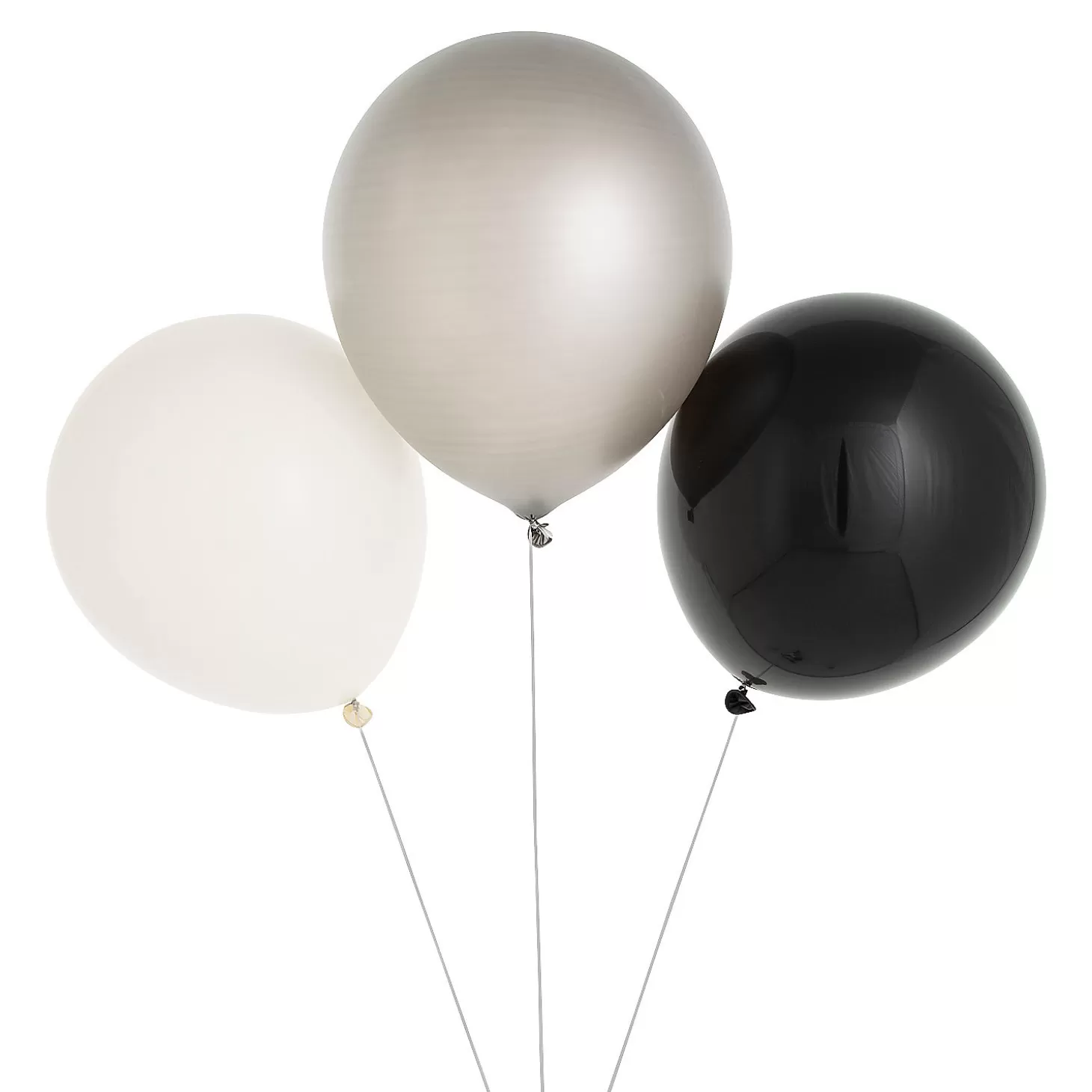 Clearance Jumbo Black, White & Silver Latex Balloon Bouquet - 7 Pc. Halloween Fun Kits