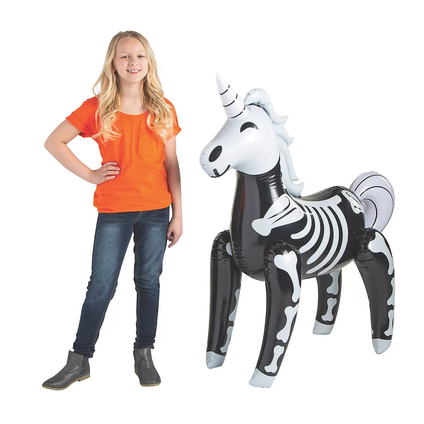 Clearance Jumbo Inflatable Unicorn Skeleton Halloween Decoration Skulls & Skeletons
