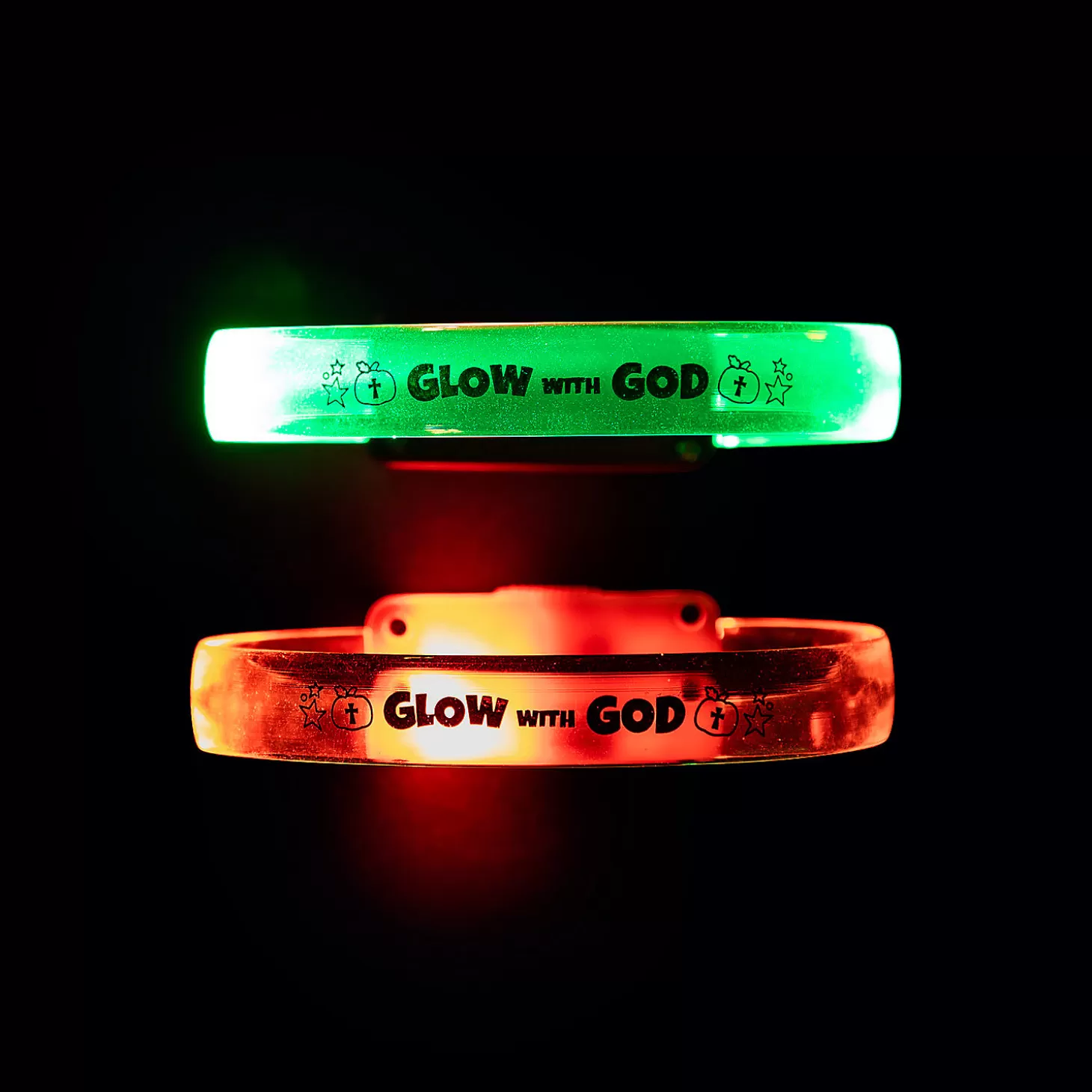 Flash Sale Led Light-Up Christian Pumpkin Bracelets - 12 Pc. Religious Halloween