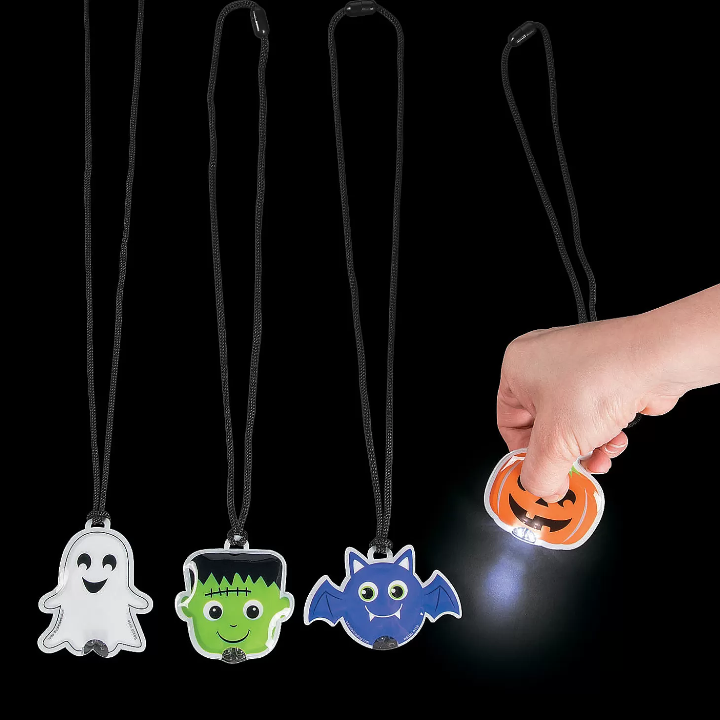 Cheap Light-Up Halloween Character Necklaces - 12 Pc. Halloween Apparel & Accessories