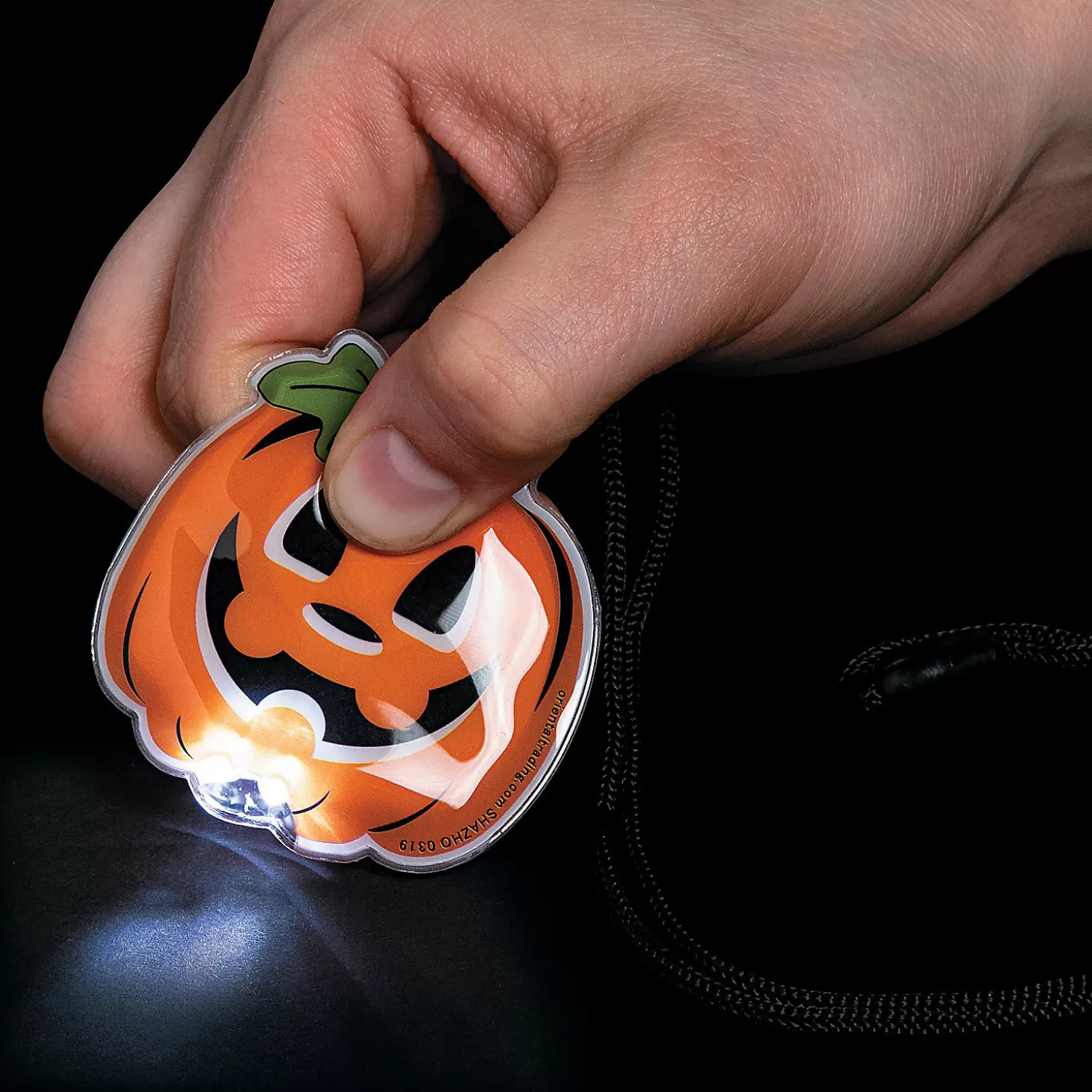 New Light-Up Jack-O'-Lantern Necklaces - 12 Pc. Boo Bags