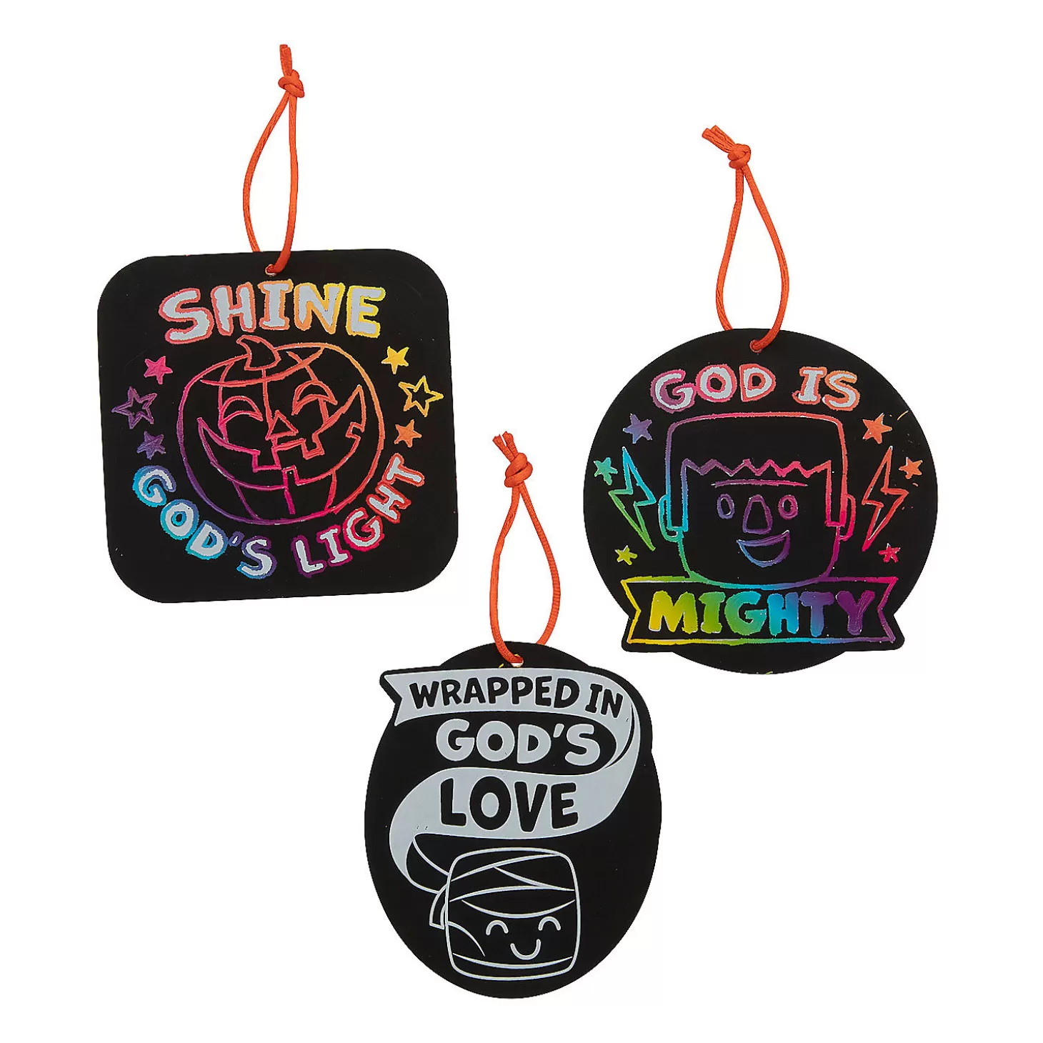 Discount Magic Color Scratch Religious Halloween Ornaments – 24 Pc. Religious Halloween