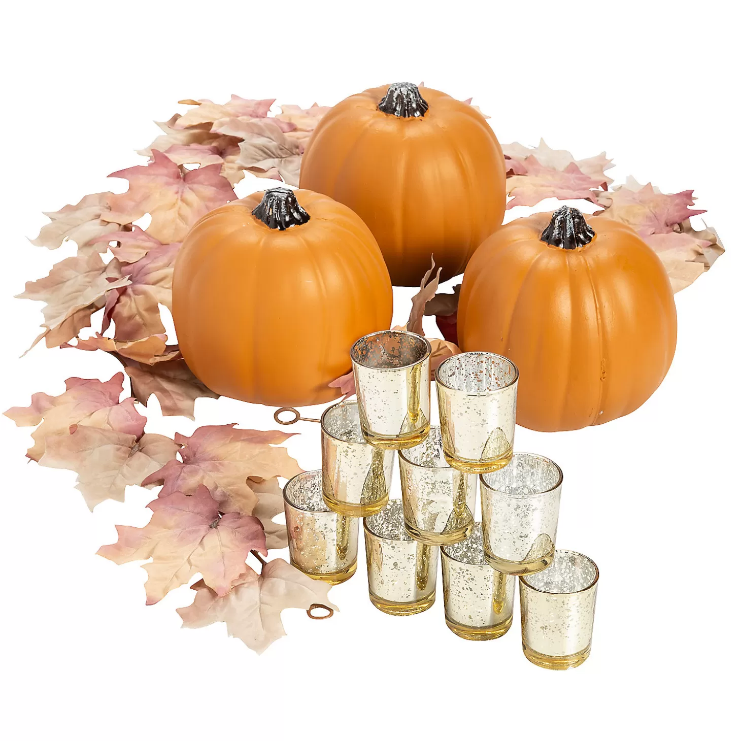 New Maple Leaves & Pumpkins Wedding Centerpiece Kit - 16 Pc. Halloween Fun Kits