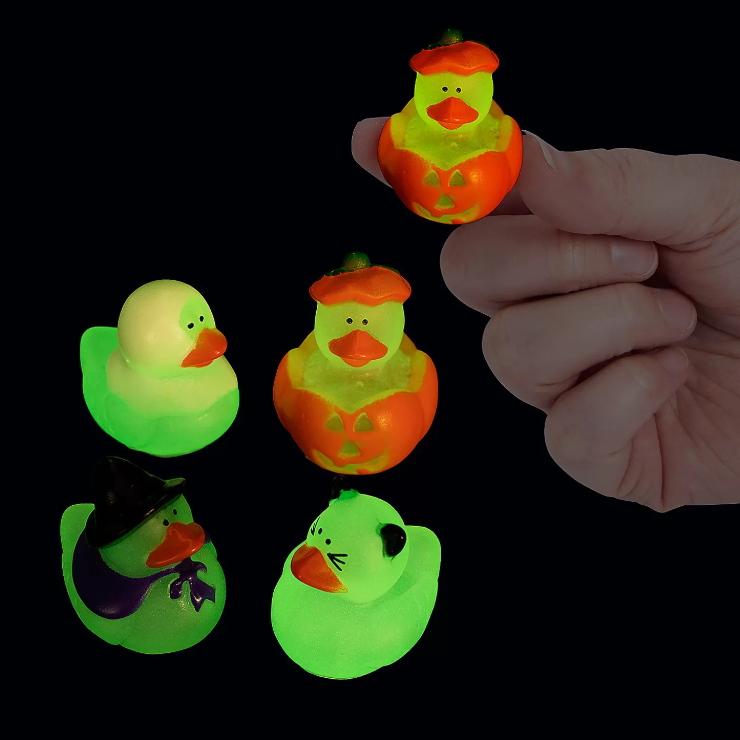 Shop Mini Glow-In-The-Dark Halloween Rubber Ducks - 24 Pc. Halloween Handouts