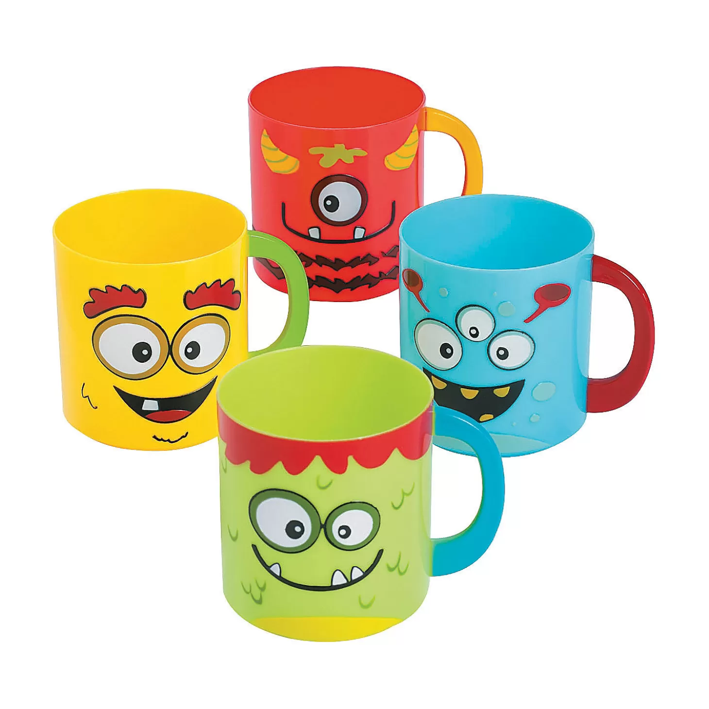 Discount Mini Monster Bpa-Free Plastic Mugs - 12 Ct. Tableware