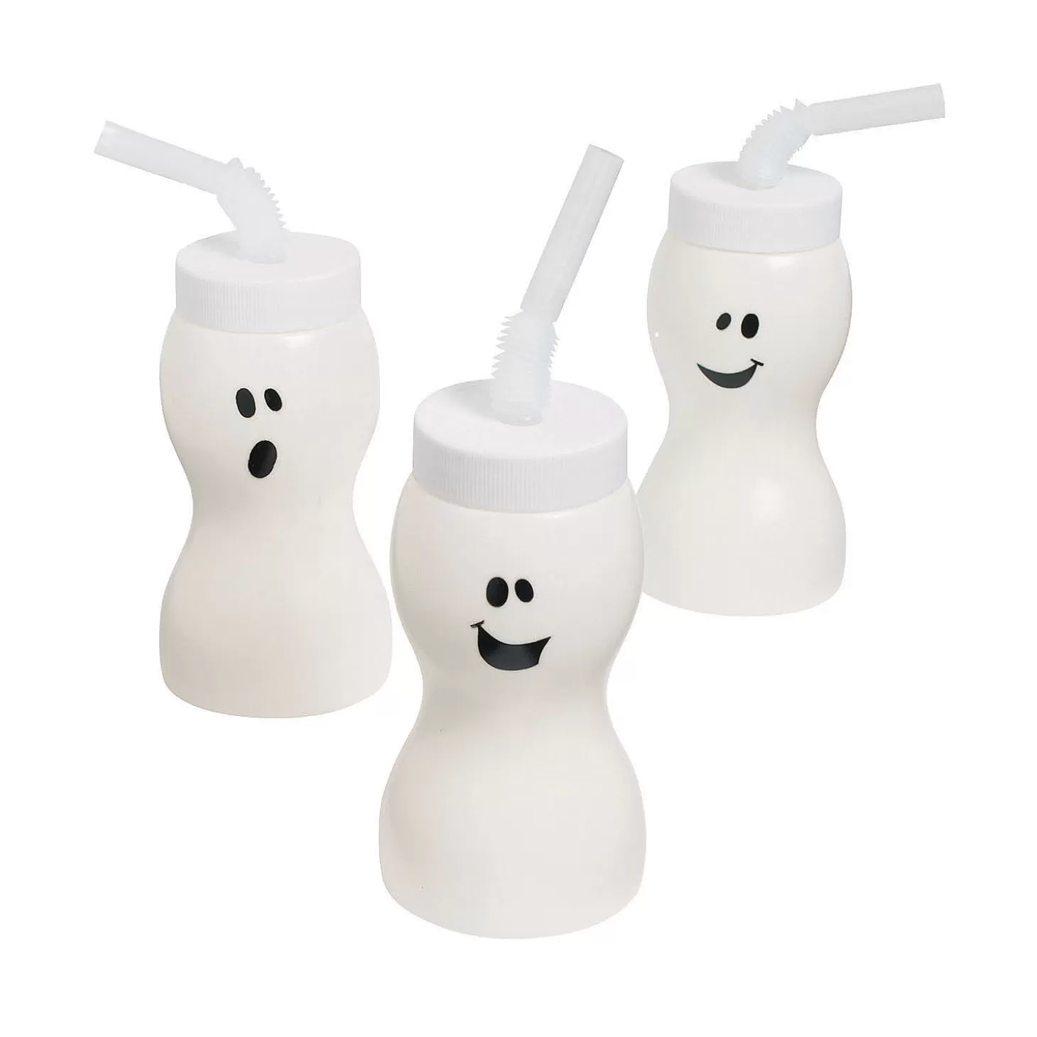 Best Sale Molded Ghost Bpa-Free Plastic Cups With Lids & Straws - 12 Ct. Tableware