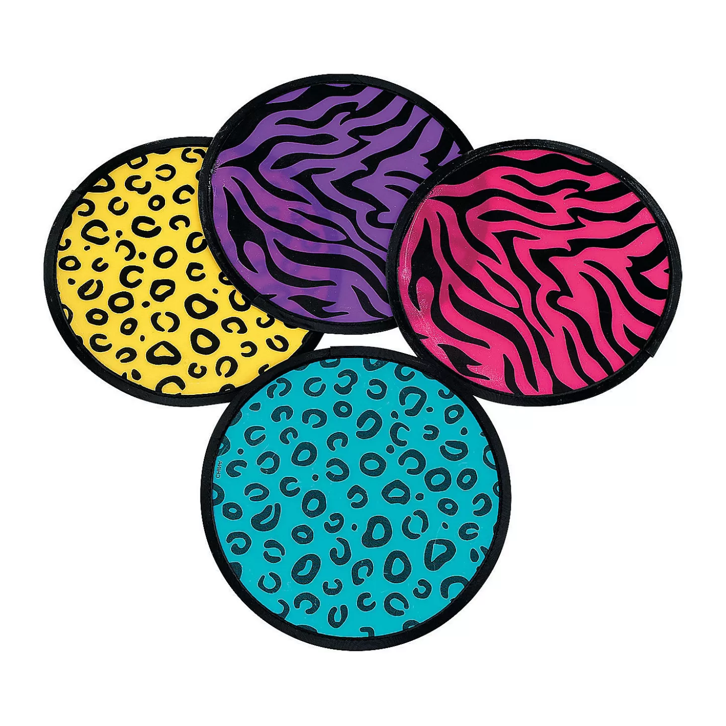 Cheap Neon Animal Print Flying Discs - 12 Pc. Flying Toys