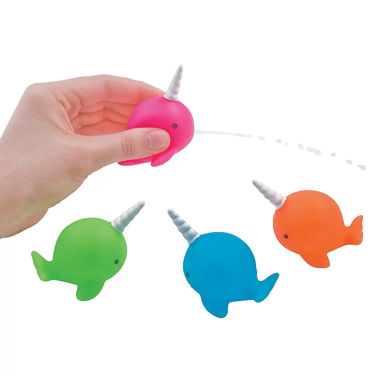 Clearance Neon Narwhal Squirt Toys - 12 Pc. Water Toys