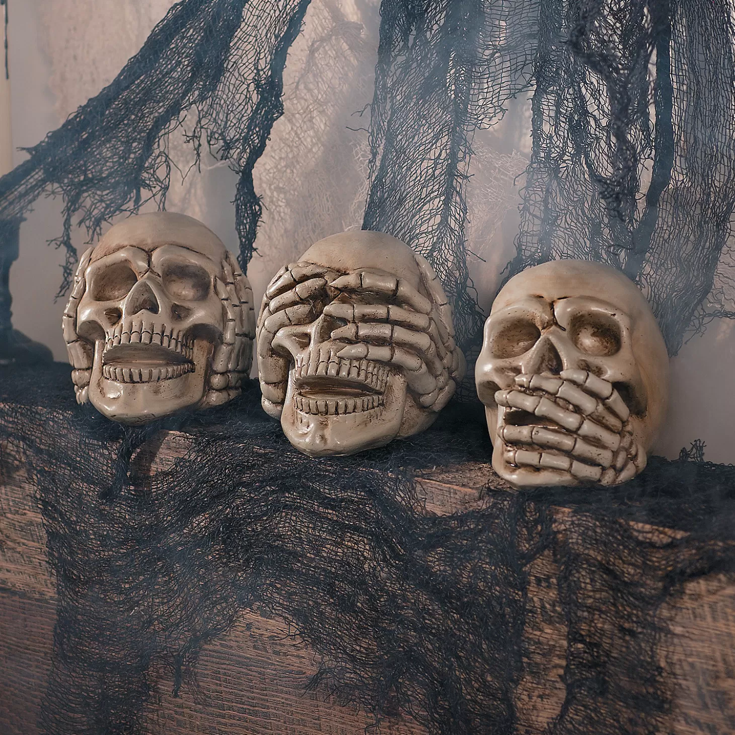 Online No Evil Skulls Halloween Decoration Skulls & Skeletons