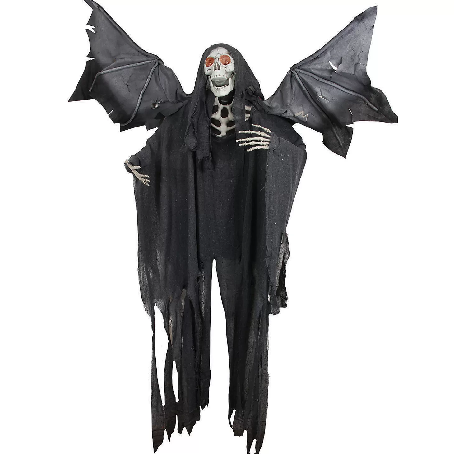 Best Sale Northlight 66" Pre-Lit Black And Red Sonic Skeletal Reaper With Wings Halloween Decor Skulls & Skeletons