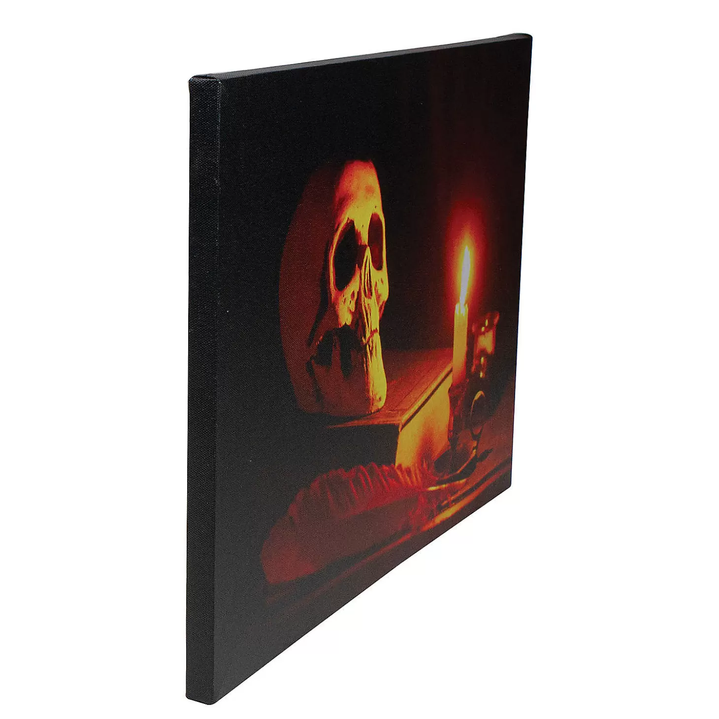 New Northlight Black And Orange Led Lighted Skull Halloween Wall Art 12" X 15.75" Skulls & Skeletons