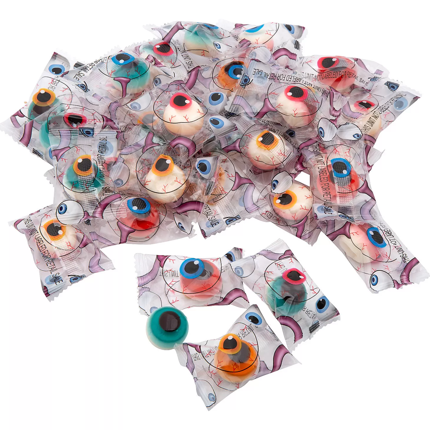 Cheap Oozing Eyeballs Candy - 40 Pc. Boo Bags