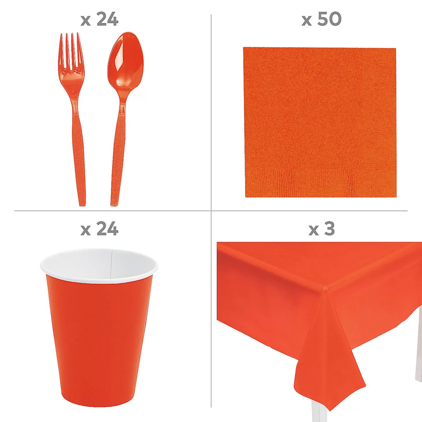 Shop Orange Plaid Tableware Kit For 24 Guests Halloween Fun Kits