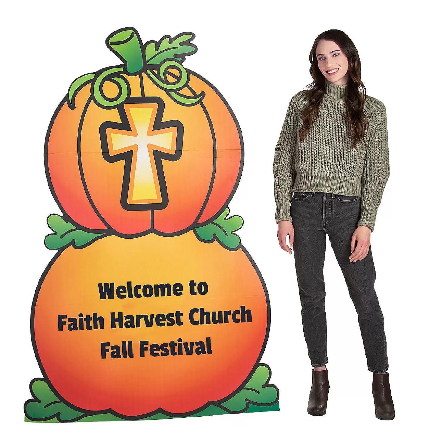 Outlet Personalized Christian Pumpkin Cardboard Cutout Stand-Up Religious Halloween