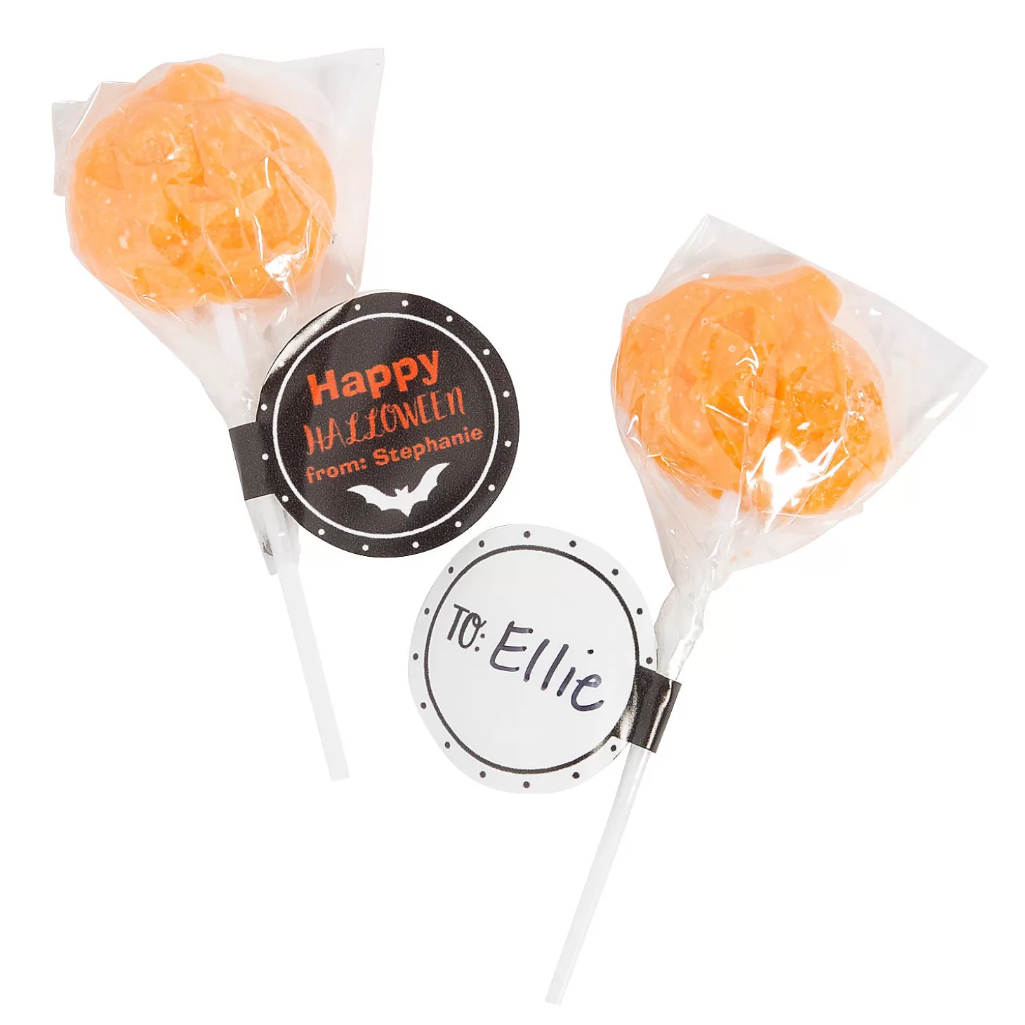 Cheap Personalized Jack-O'-Lantern Lollipops – 12 Pc. Personalized Halloween Supplies