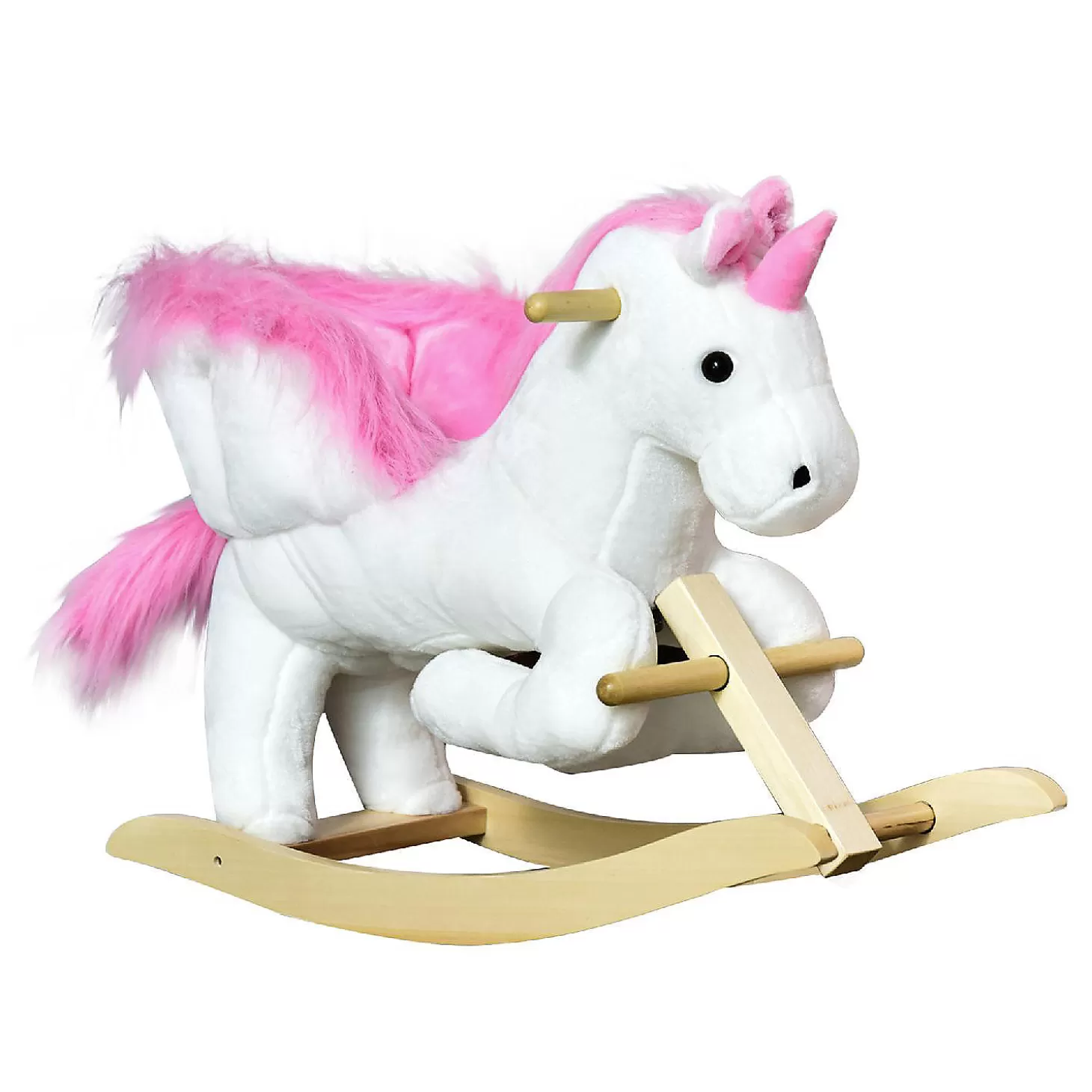 Clearance Qaba Kids Rocking Horse Plush Unicorn W/Lullby Song 18-36Mo Riding Toys