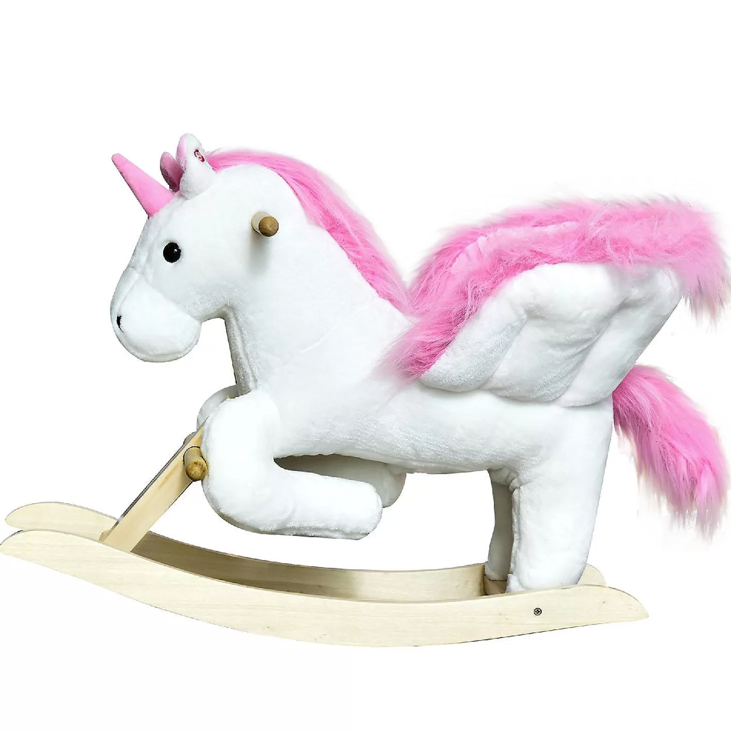 Clearance Qaba Kids Rocking Horse Plush Unicorn W/Lullby Song 18-36Mo Riding Toys