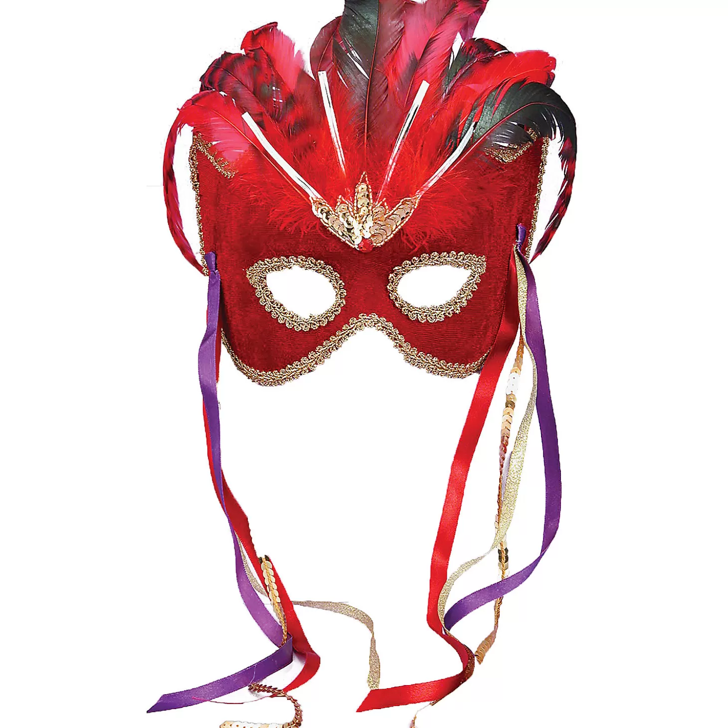 Hot Red Venetian Mask Halloween Apparel & Accessories