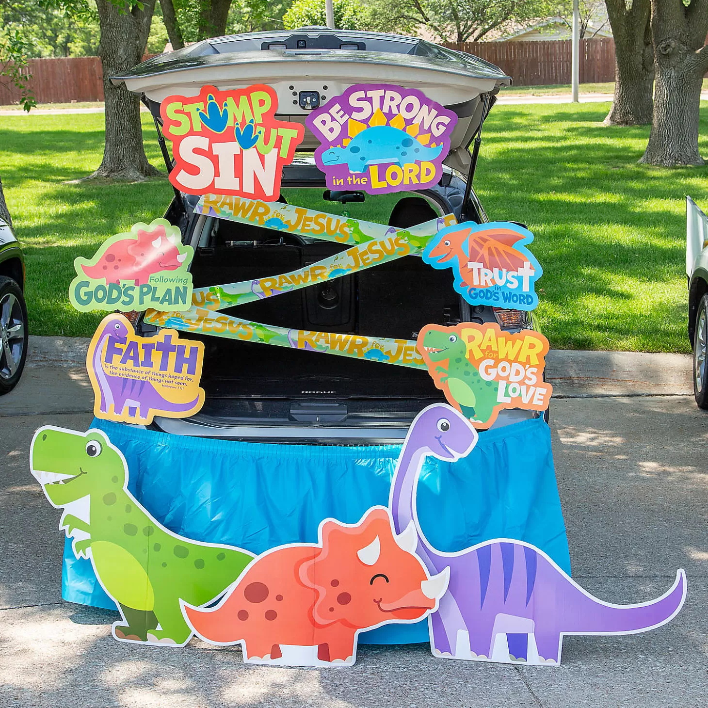 Cheap Religious Dinosaur Trunk-Or-Treat Decorating Kit - 11 Pc. Halloween Fun Kits