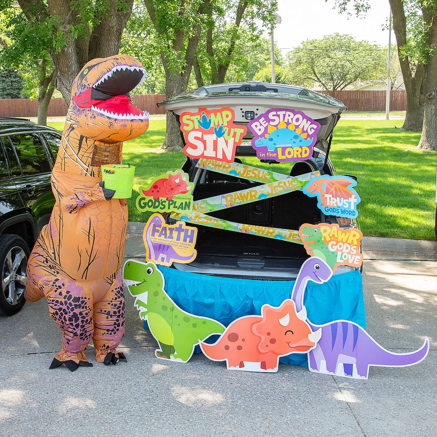 Cheap Religious Dinosaur Trunk-Or-Treat Decorating Kit - 11 Pc. Halloween Fun Kits