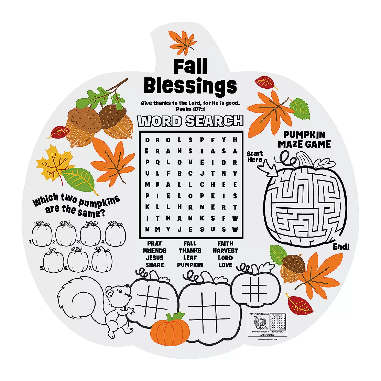 Sale Religious Fall Activity Placemats – 12 Pc. Tableware