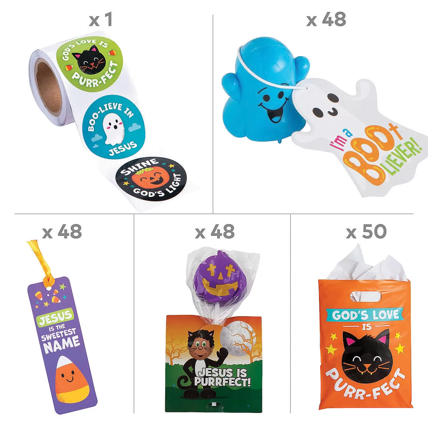 Flash Sale Religious Halloween Handout Kit For 48 Halloween Fun Kits