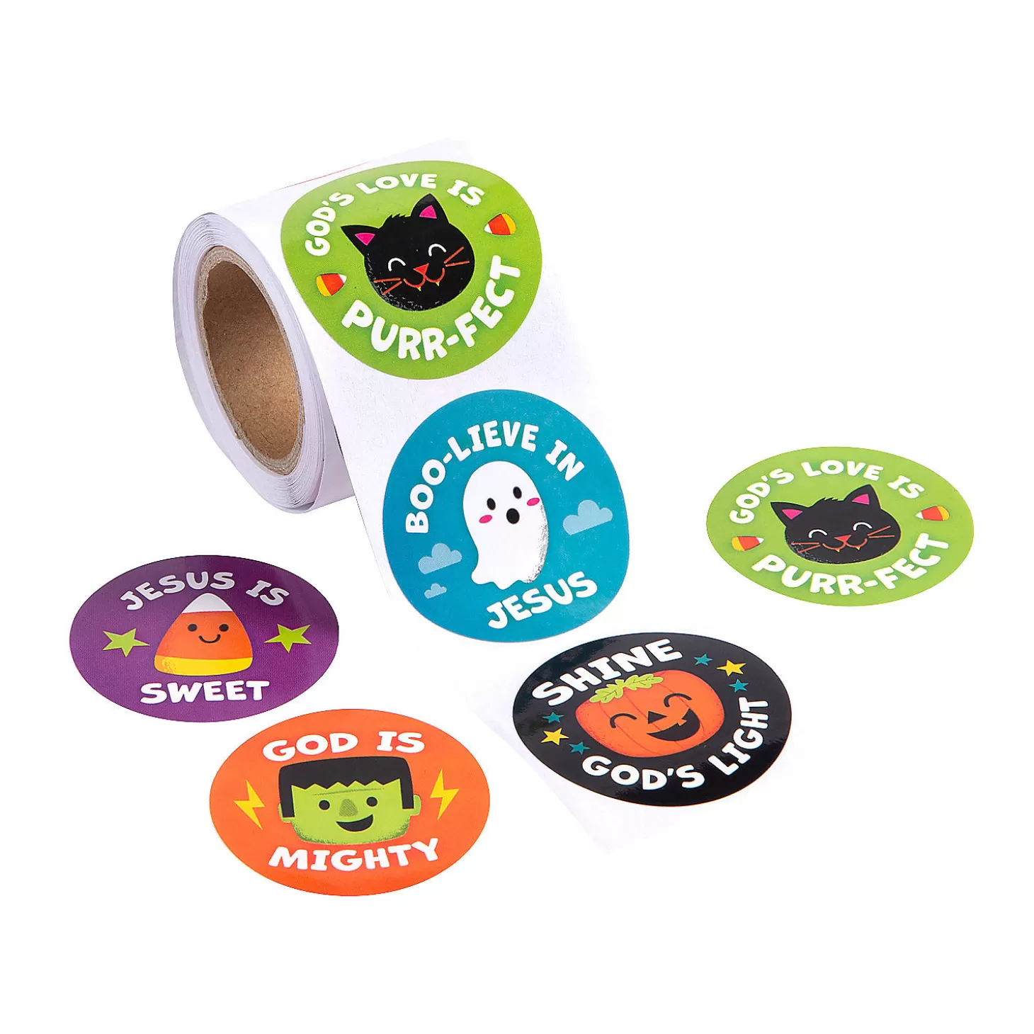 Best Religious Halloween Sticker Roll - 100 Pc. Religious Halloween