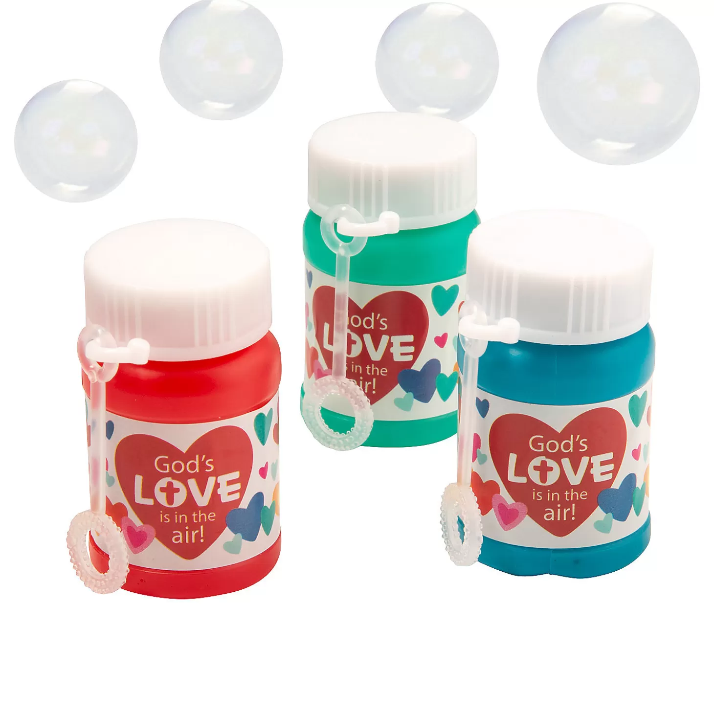 Shop Religious Valentine Mini Bubble Bottles - 24 Pc. Bubbles