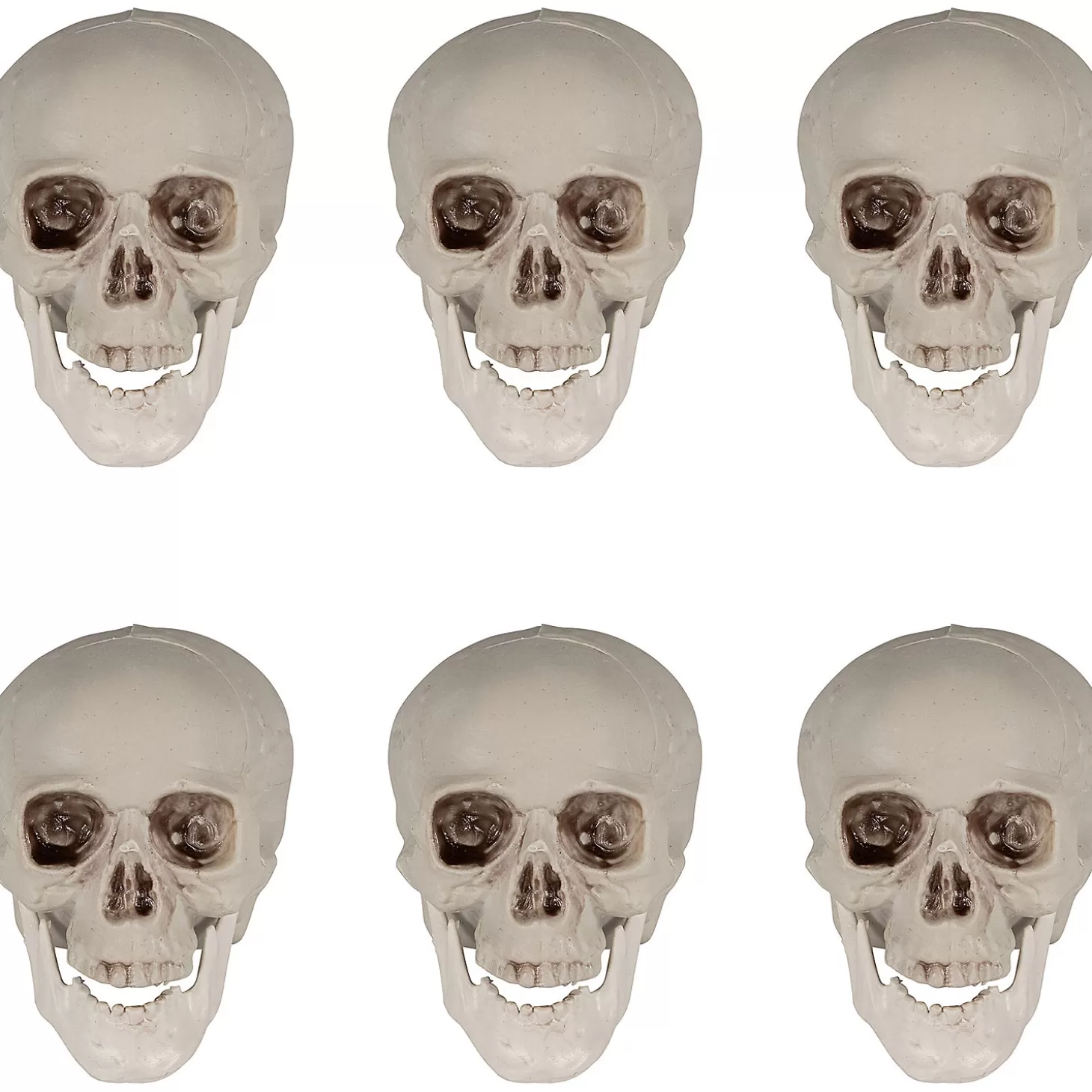 Cheap Set Of 6 Skull Halloween Decorations 4.75" Skulls & Skeletons