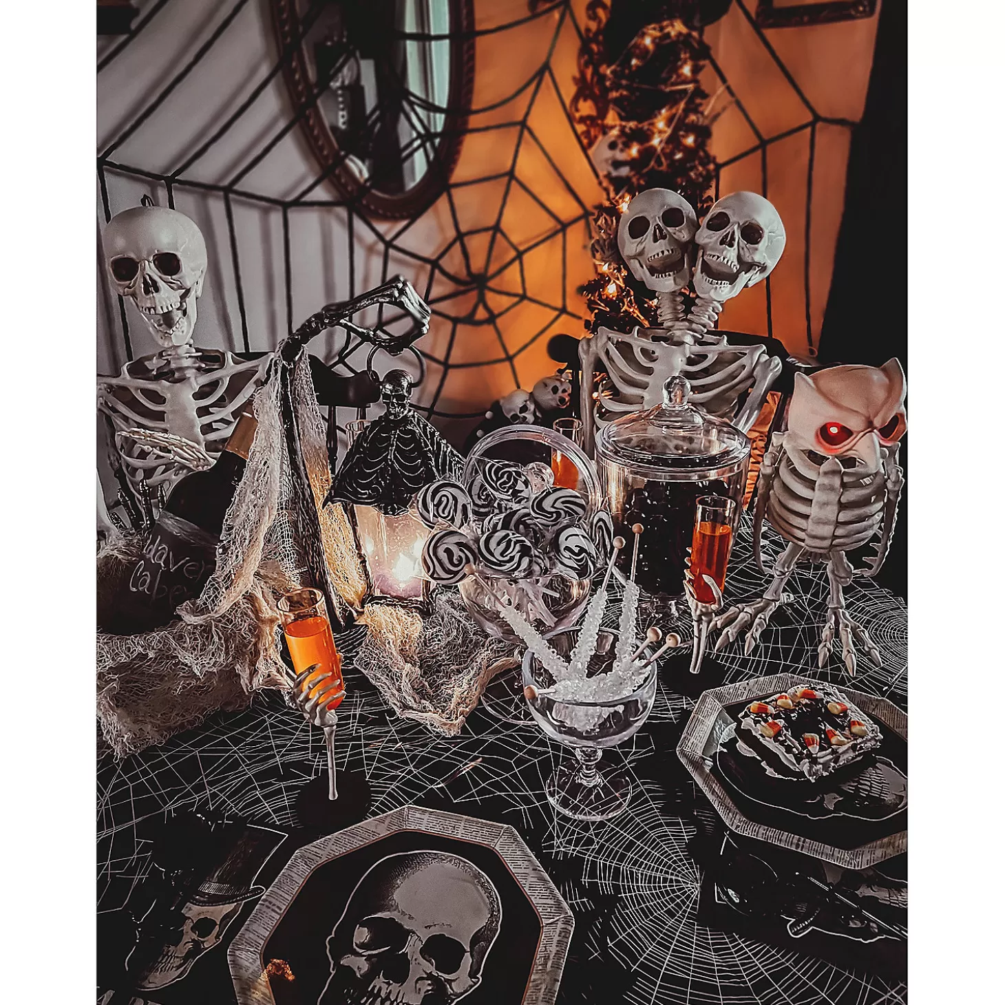 Flash Sale Skull Vintage Halloween Paper Dinner Plates - 8 Ct. Tableware