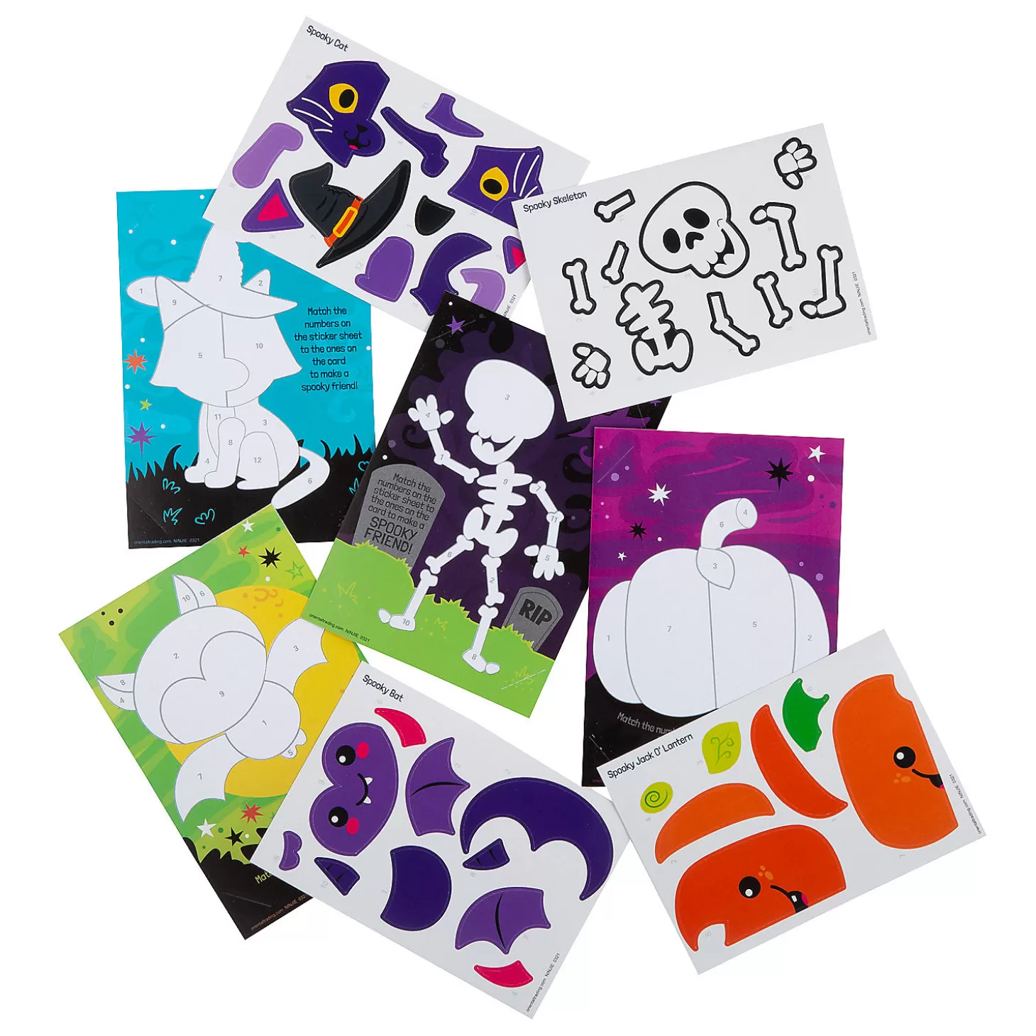 Sale Sticker By Number Halloween Cards - 24 Pc. Boo Bags