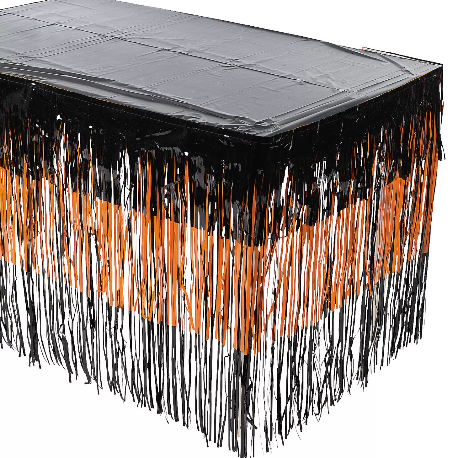 Hot Tiered Halloween Fringe Plastic Table Skirt Tableware