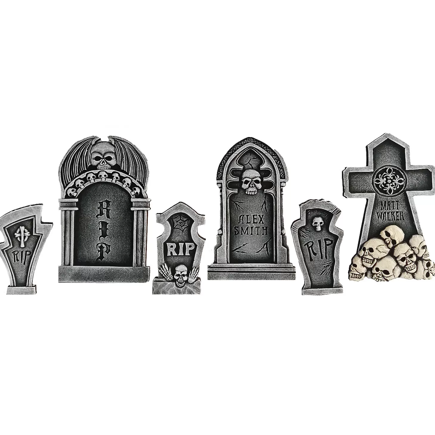 Online Tombstone Kit 6 Piece Skulls & Skeletons