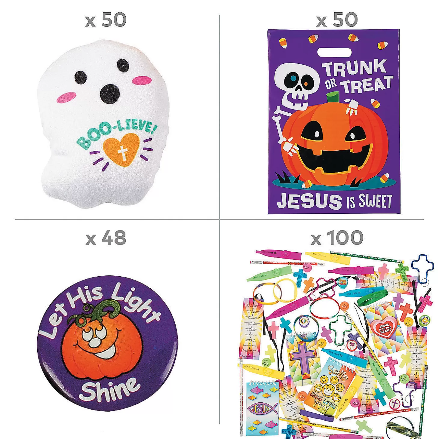 Fashion Trunk-Or-Treat Goody Bag Kit For 50 Halloween Fun Kits