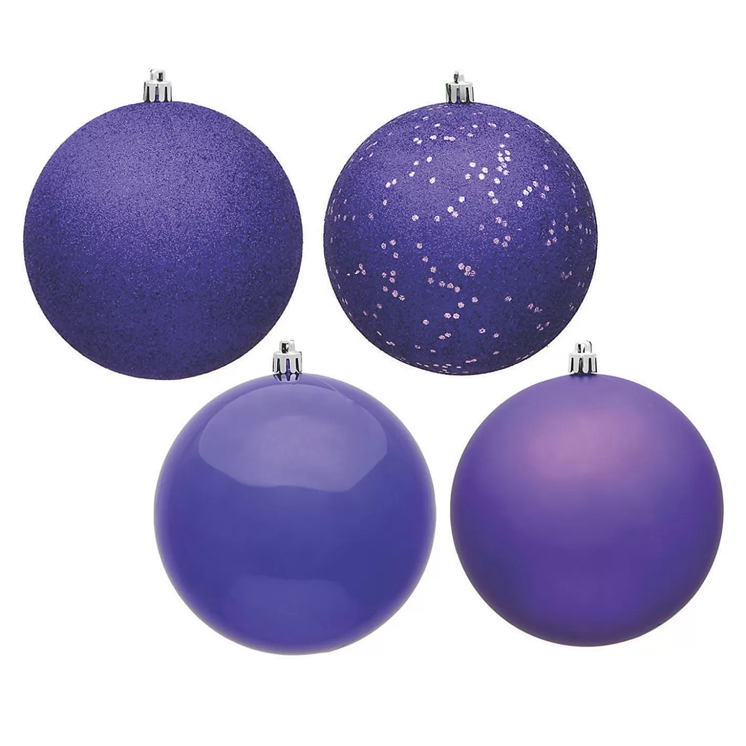 Store Vickerman Shatterproof 2.75" Purple 4-Finish Ball Christmas Ornament, 20 Per Box Bulk Halloween Supplies