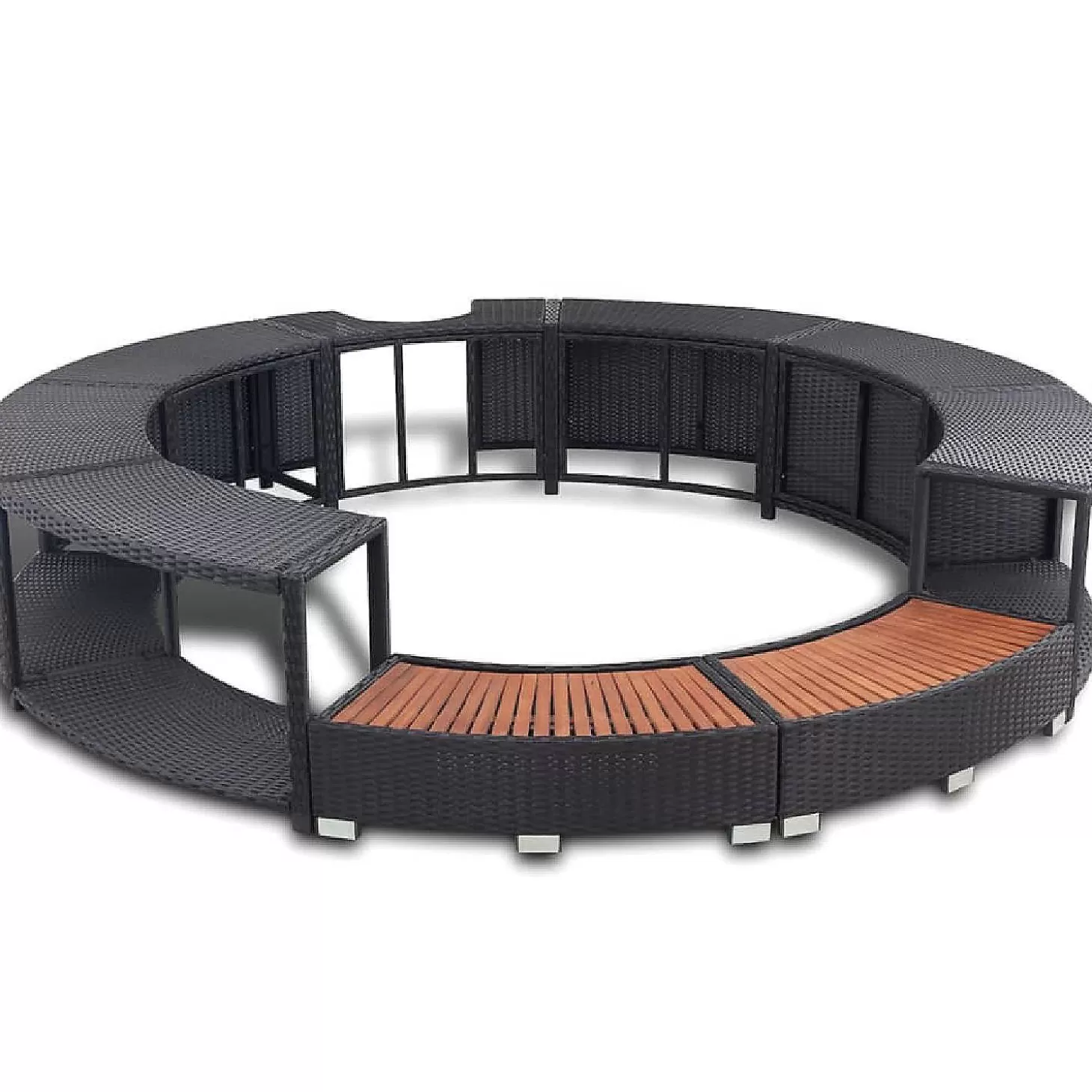 Store Vidaxl Black Poly Rattan Spa Surround Water Toys