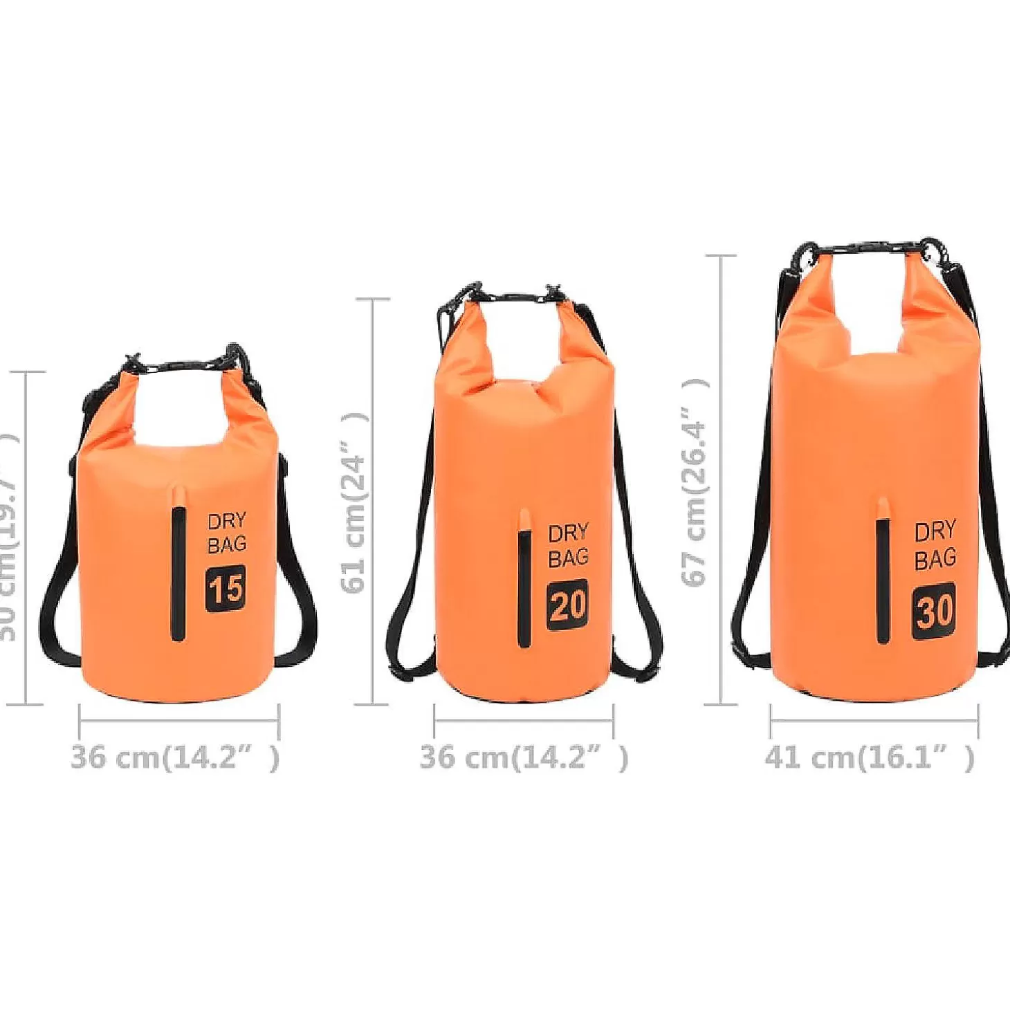 Clearance Vidaxl Dry Bag With Zipper Orange 7.9 Gal Pvc Water Toys