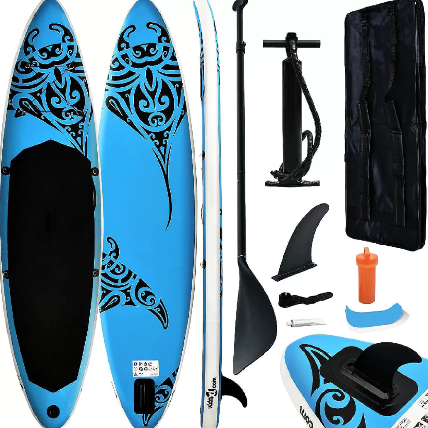 Hot Vidaxl Inflatable Stand Up Paddleboard Set 120.1"X29.9"X5.9" Blue Water Toys