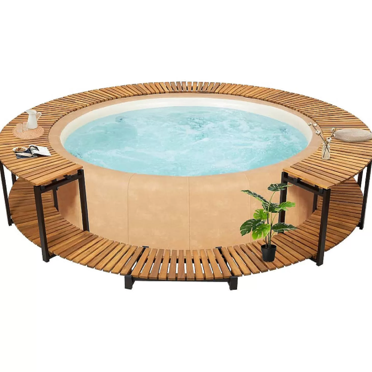 Flash Sale Vidaxl Spa Surround 107.5"X20.9" Solid Acacia Wood Water Toys