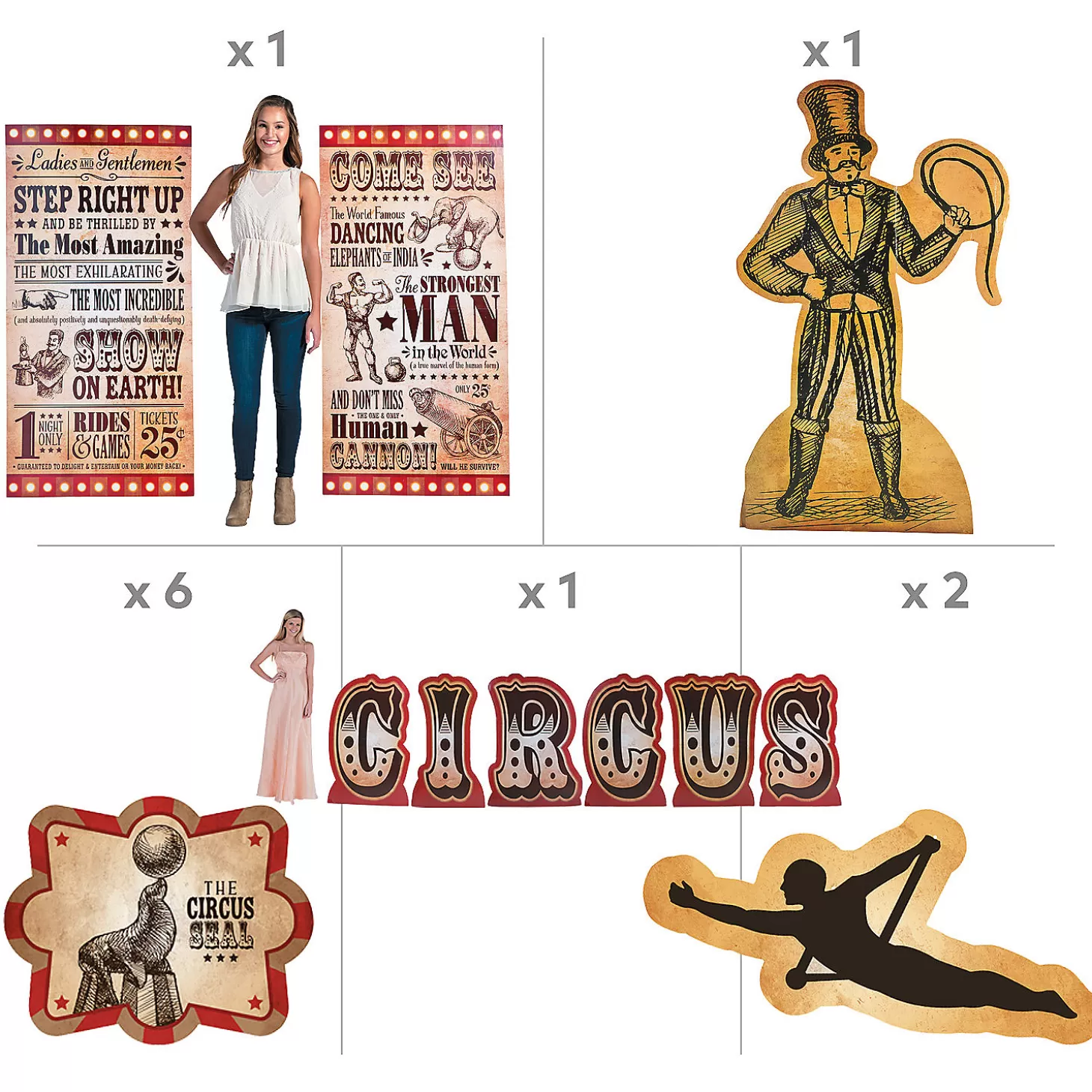 Best Sale Vintage Circus Basic Decorating Kit - 17 Pc. Halloween Fun Kits