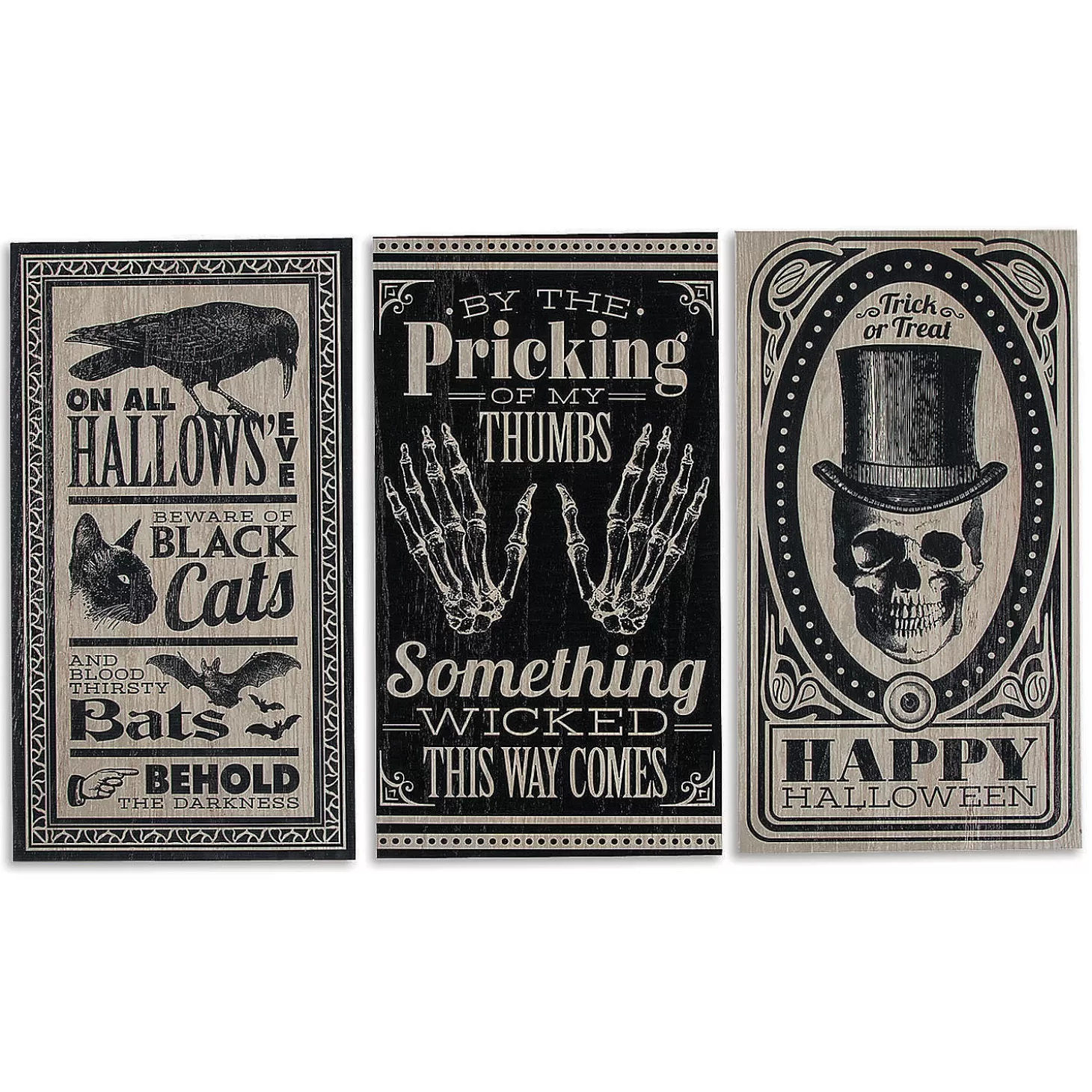 Discount Vintage Vertical Signs Halloween Decorations Skulls & Skeletons
