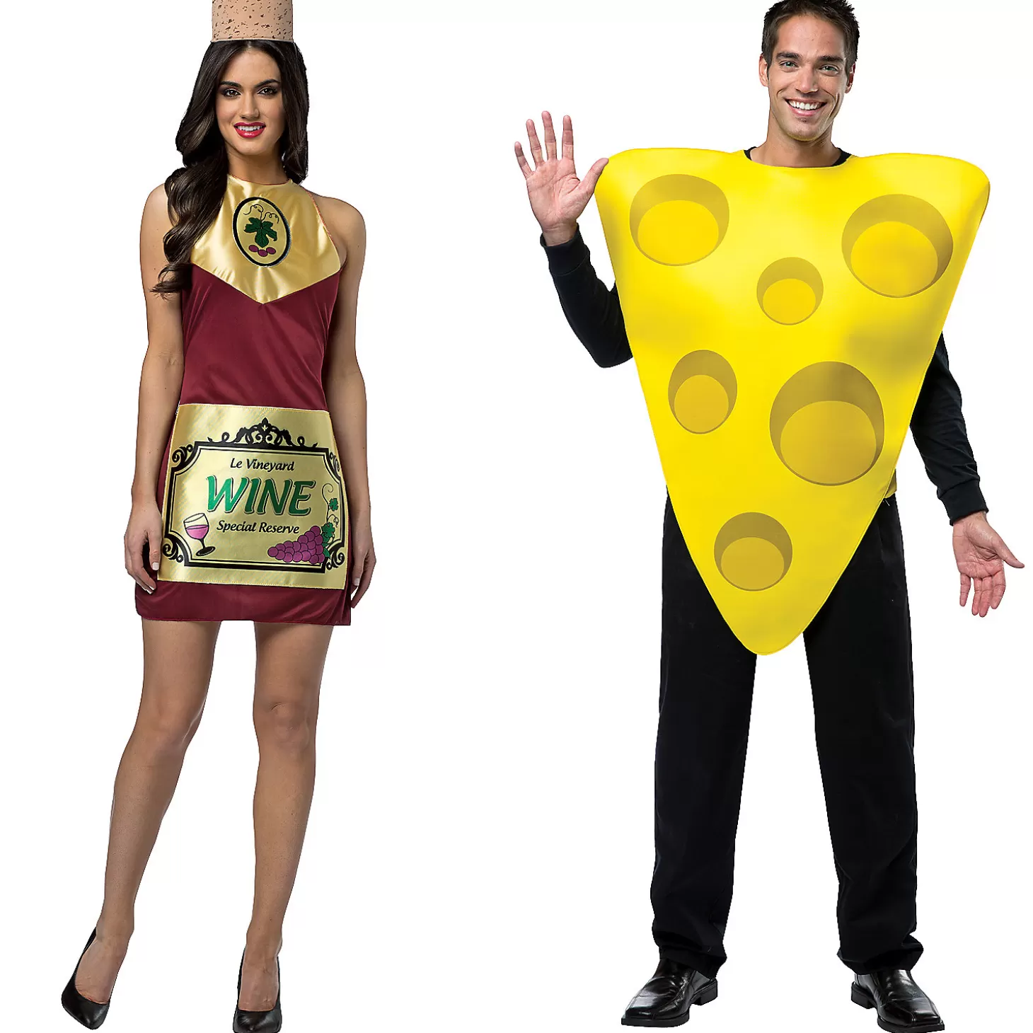 Online Wine Bottle & Cheese Couples Costumes Couples Costumes