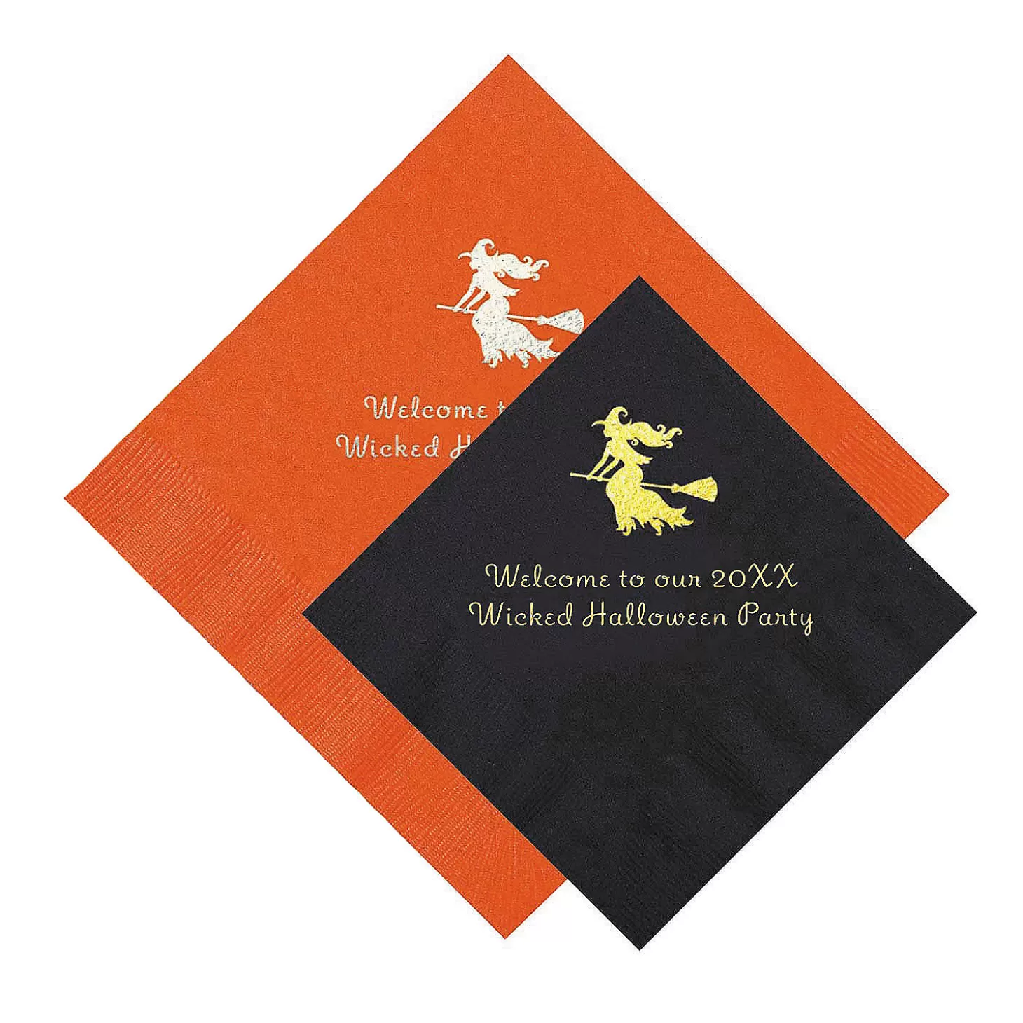 Flash Sale Witch Personalized Napkins - 50 Pc. Beverage Or Luncheon Personalized Halloween Supplies