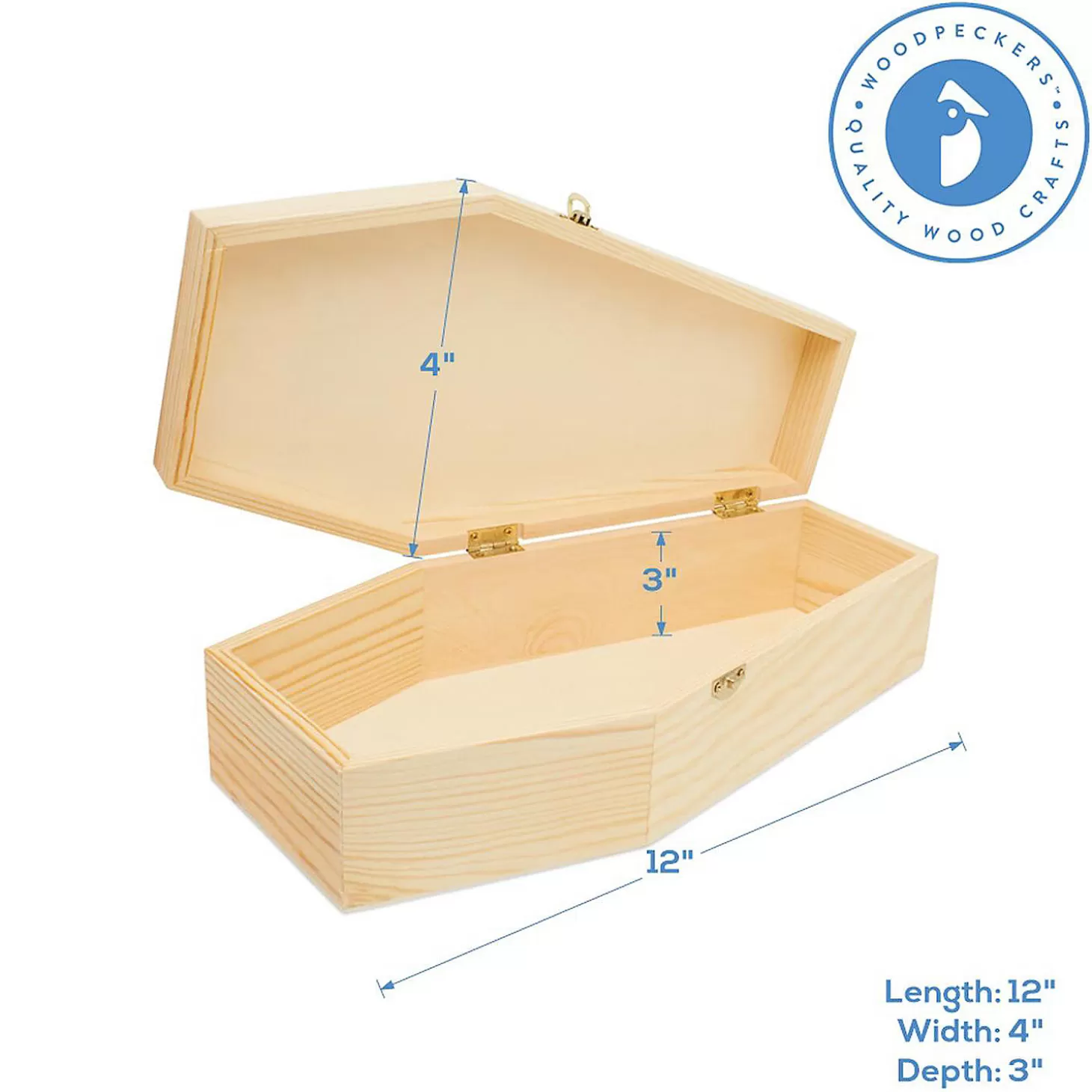 Hot Woodpeckers Crafts, Diy Unfinished Wood 12" Coffin, Pack Of 2 Diy Adult Crafts