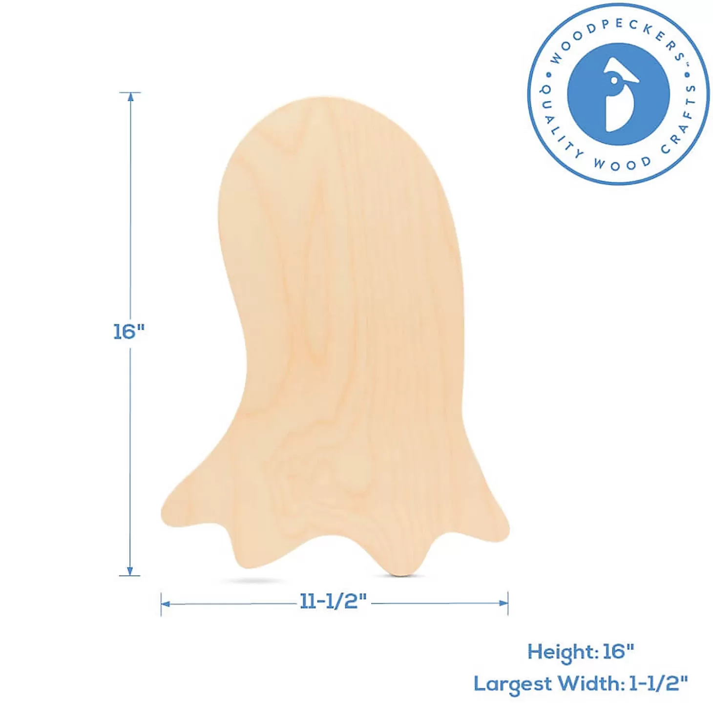 Clearance Woodpeckers Crafts, Diy Unfinished Wood 16" Ghost Cutout, Pack Of 2 Diy Adult Crafts